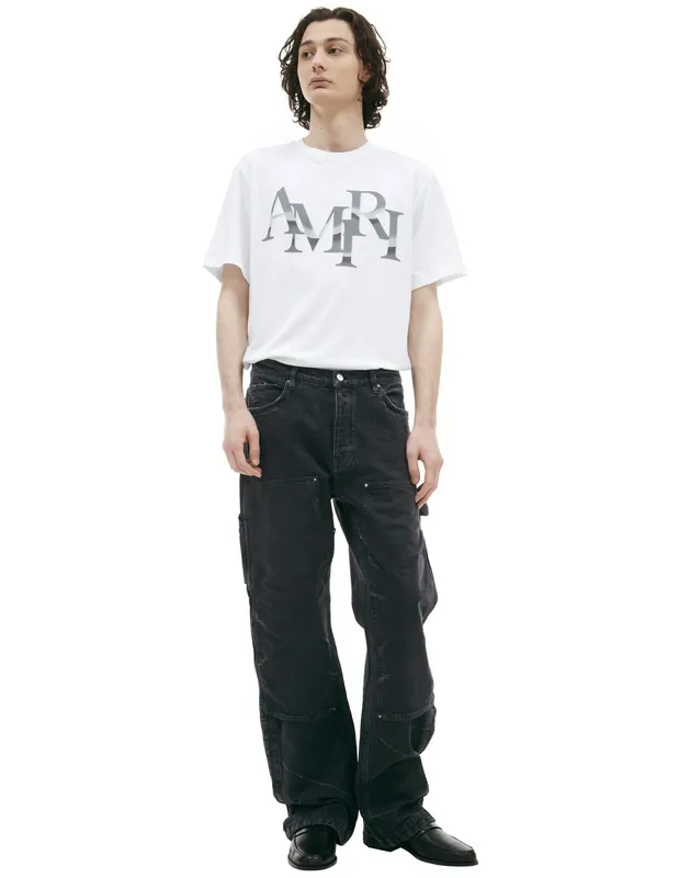 Джинсы Amiri с потертостями, черный, арт. AW3MDF012-518