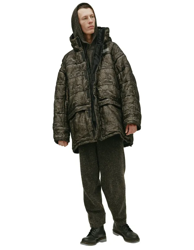 Пуховик Doublet с вышивкой логотипа, коричневый, арт. 22AW10CO49