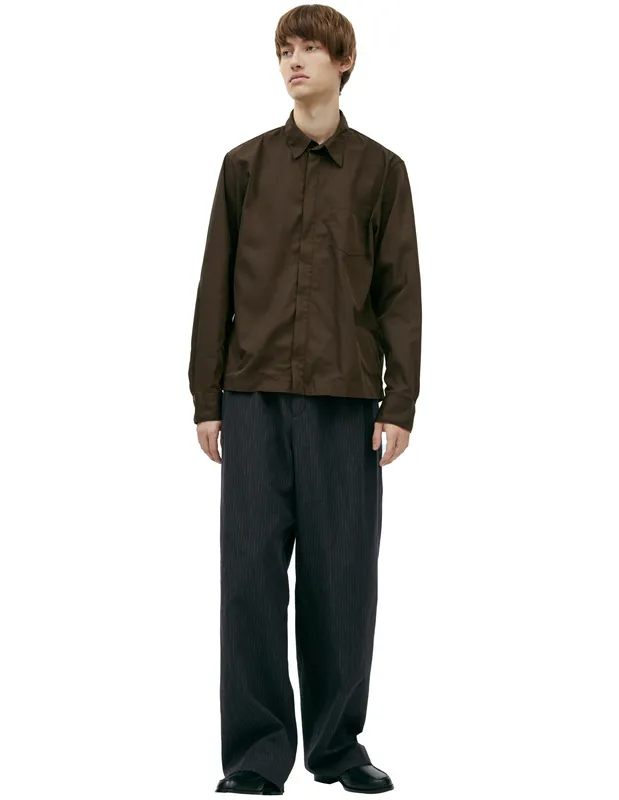 Рубашка Dries Van Noten на молнии, коричневый, арт. 241-020707-8210-606