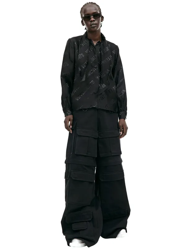 Рубашка VETEMENTS с монопринтом, черный, арт. WE54SH100B/1904