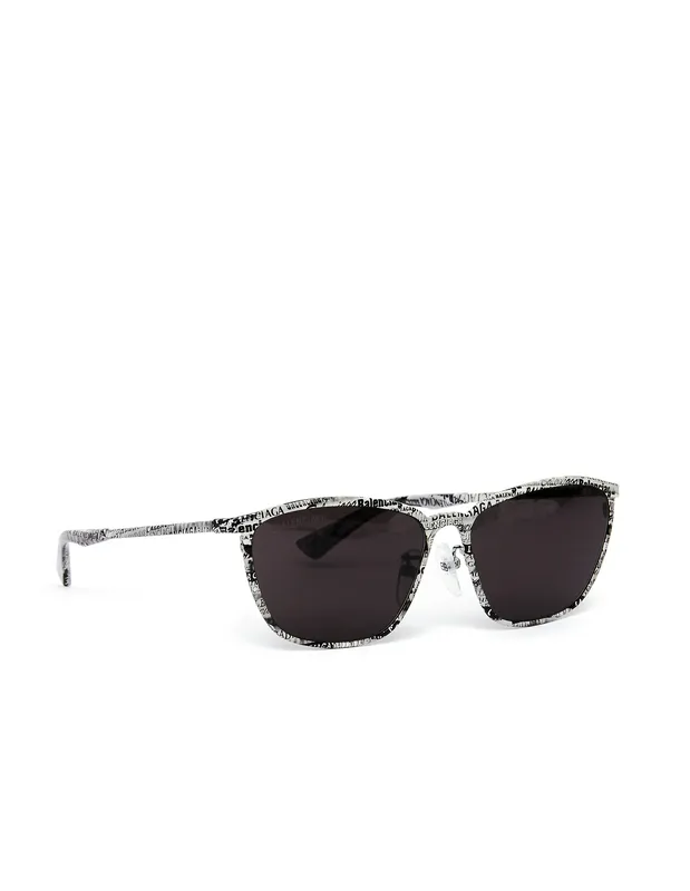 Очки BALENCIAGA в белой оправе с логотипами, белый, арт. 609373/T0005/3712