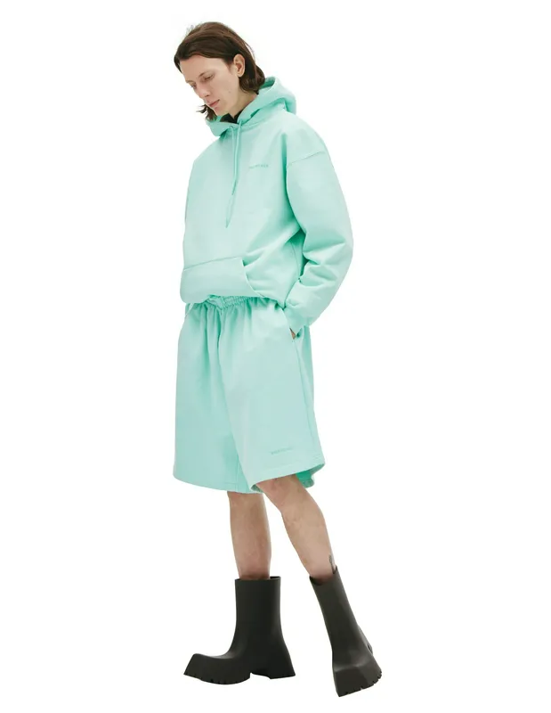Шорты широкие Balenciaga с вышивкой логотипа, зеленый, арт. 674591/TLVB8/0306