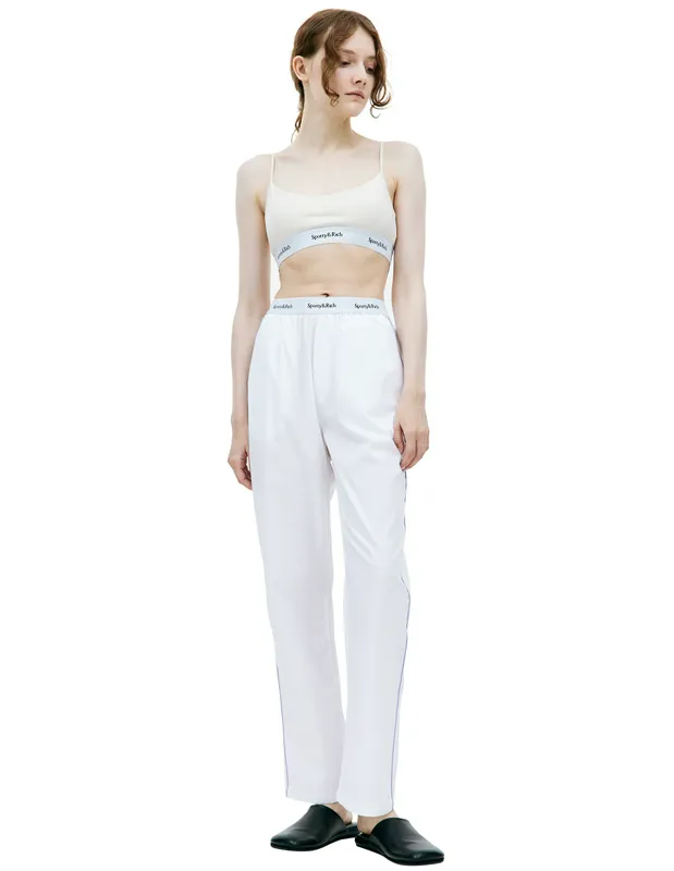Пижамные брюки Sporty & Rich на резинке, белый, арт. PJ1016WH