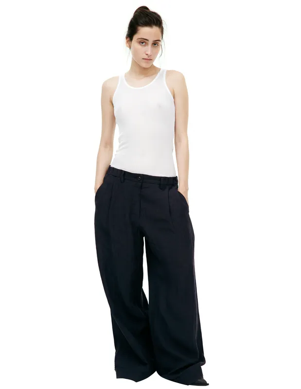 Широкие брюки Ziggy Chen из льна, черный, арт. 0W2520506