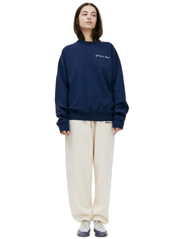 Свитшот Sporty & Rich Syracuse с принтом, синий, арт. CRAW2338NA