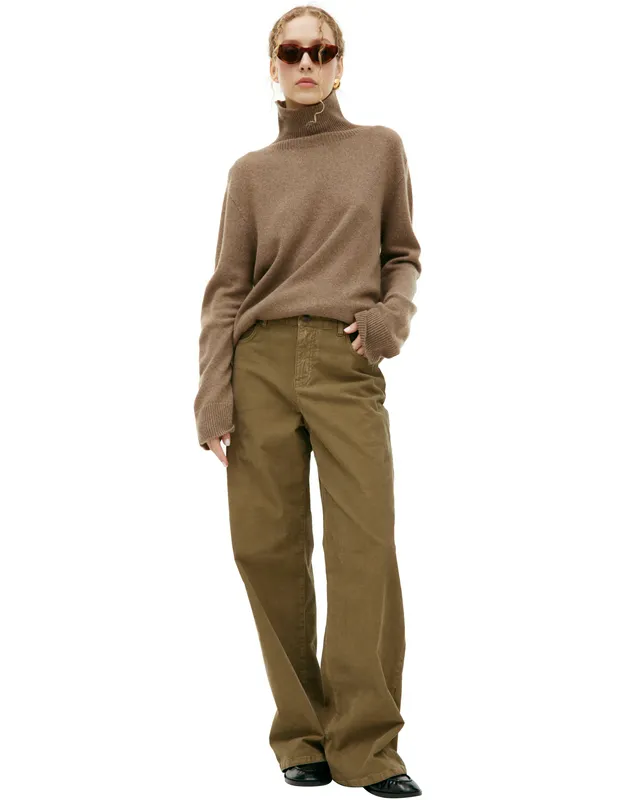 Вельветовые брюки The Row Eglitta, коричневый, арт. 6634-W2789
