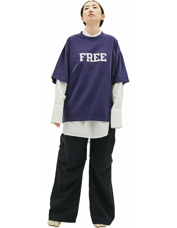 Футболка Balenciaga с надписью FREE, синий, арт. 612966/TKVD3/3967
