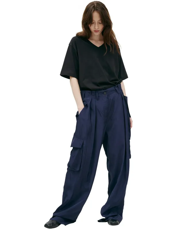 Брюки карго Dries Van Noten с накладными карманами, синий, арт. 241-010919-8374-509