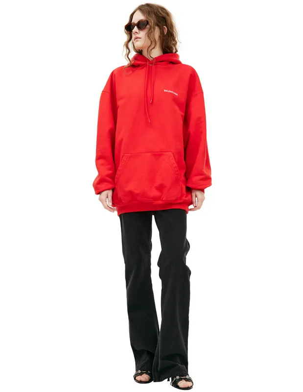 Худи оверсайз BALENCIAGA с логотипом, красный, арт. 578135/TMV5/3168