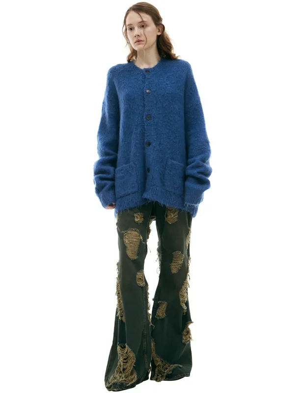 Кардиган Acne Studios шерстяной на пуговицах, синий, арт. B60288-AAL