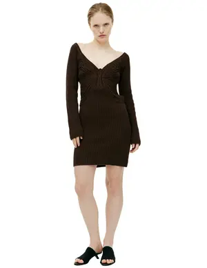 Вязаное платье мини Blumarine, коричневый, арт. P42/2A457A/N0541