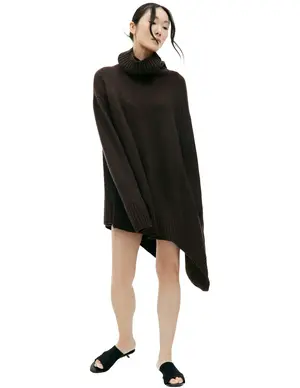 Свитер Ziggy Chen асимметричный из кашемира, коричневый, арт. 0W2332001