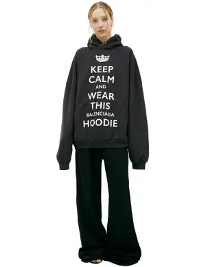 Худи BALENCIAGA Keep Calm, черный, арт. 803265/TRVC5/9034