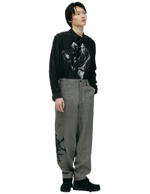Брюки Yohji Yamamoto с логотипом, серый, арт. HS-P28-808