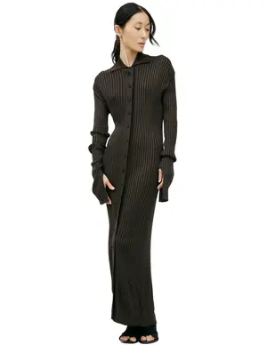 Платье макси Jil Sander на пуговицах, коричневый, арт. J02HP0011/J18287/201