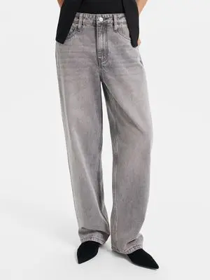 Джинсы Love Republic Straight fit со средней посадкой, серый, арт. 6153419707