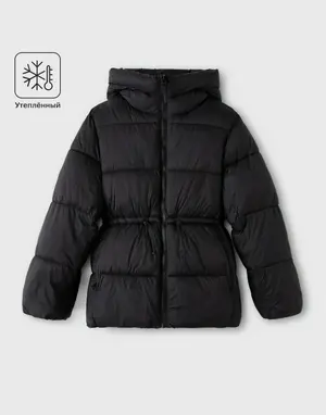 Утепленная куртка Gloria Jeans с капюшоном, черный, арт. GOW004764