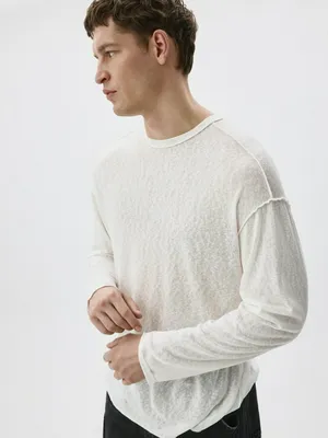 Базовый лонгслив REGULAR FIT, белый, арт. 12064
