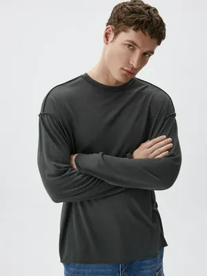 Базовый лонгслив REGULAR FIT, серый, арт. 12411