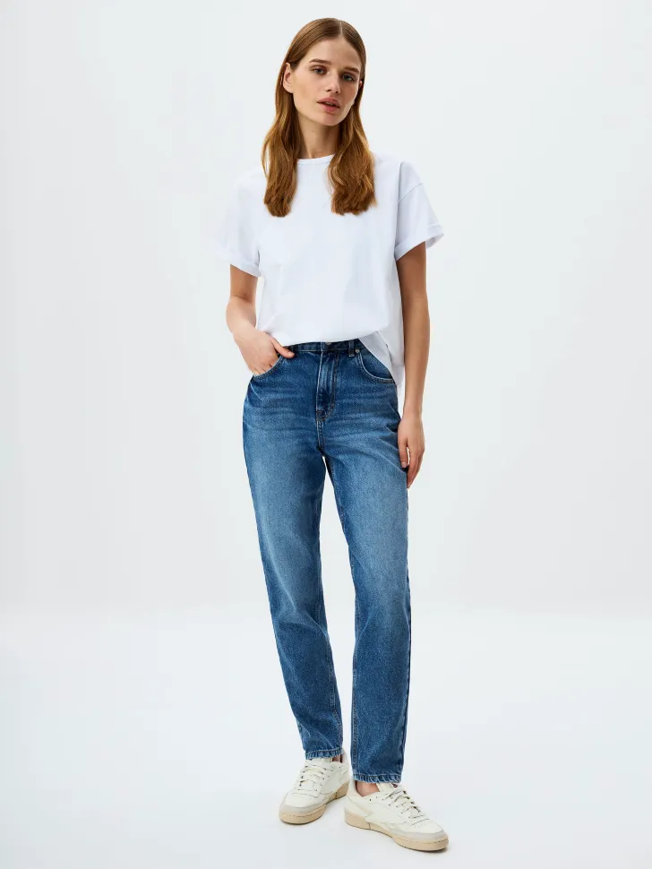 Джинсы 404 MOM FIT из органического хлопка, синий, арт. 12769