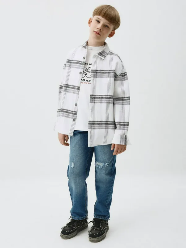 Джинсы Sela рваные Relaxed fit, синий, арт. 5803071492
