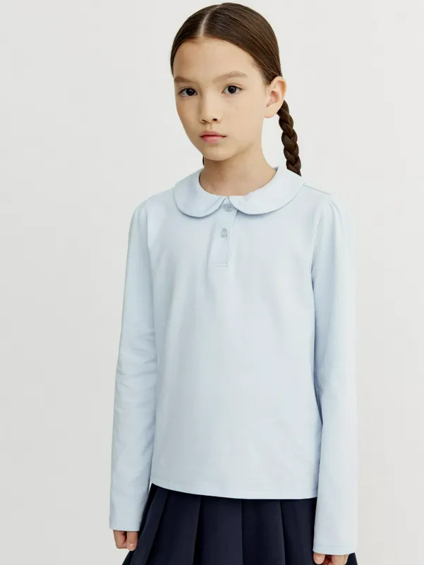 Школьная трикотажная блузка Sela, белый, арт. SL6808050521