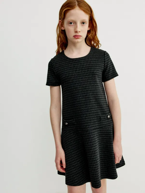 Платье Sela из жаккардового трикотажа, черный, арт. SL6808050702