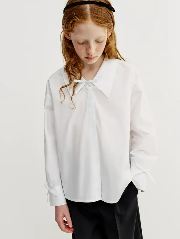 Блузка Sela с бантиками, белый, арт. SL6808050527