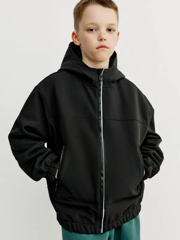 Ветровка Sela из Softshell на флисе, черный, арт. SL6808071104