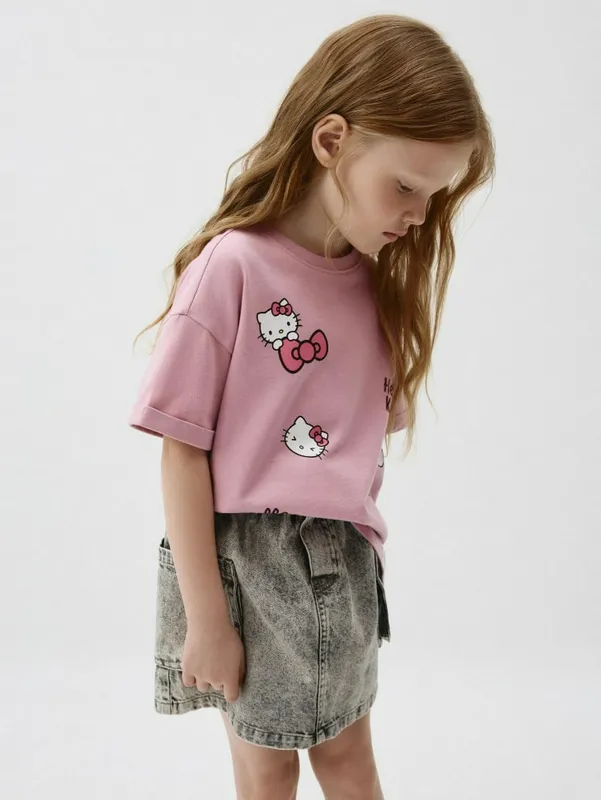 Футболка Sela оверсайз с принтом Hello Kitty, розовый, арт. 5803040231