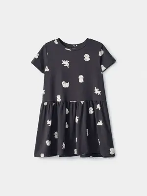 Платье Sela трикотажное с принтом, черный, арт. SL6808040702