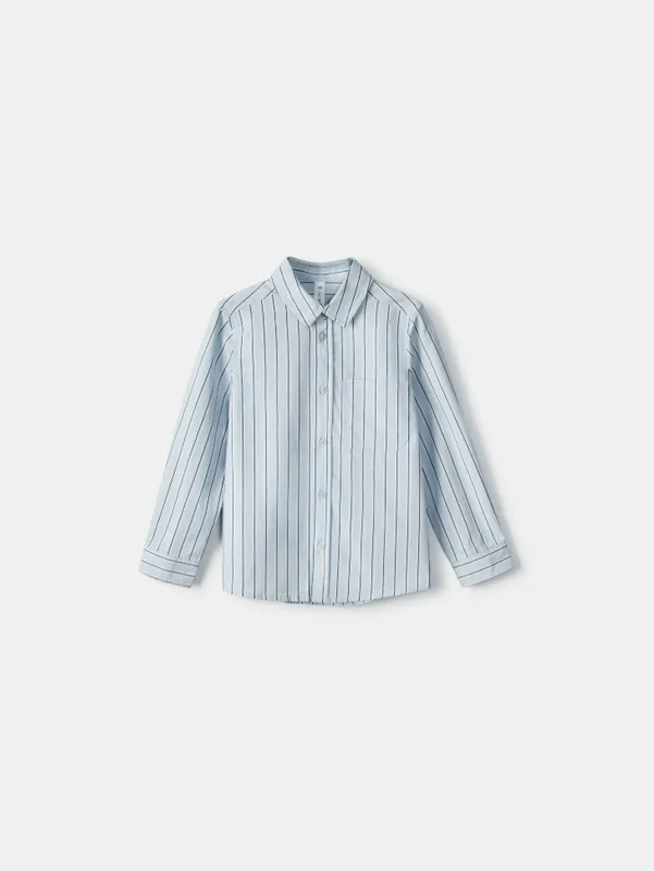 Рубашка Sela в полоску из хлопка, голубой, арт. SL6808060501