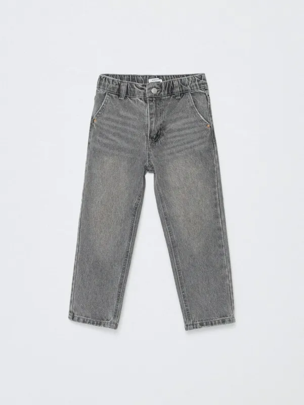 Джинсы Mom fit Sela на резинке, серый, арт. SL5808041401