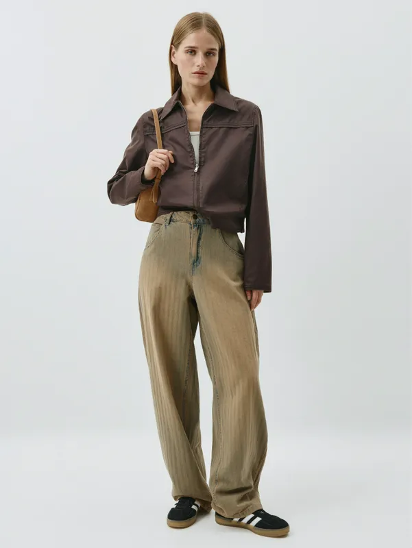 Джинсы Sela Baggy Fit винтажные, бежевый, арт. 4809011452
