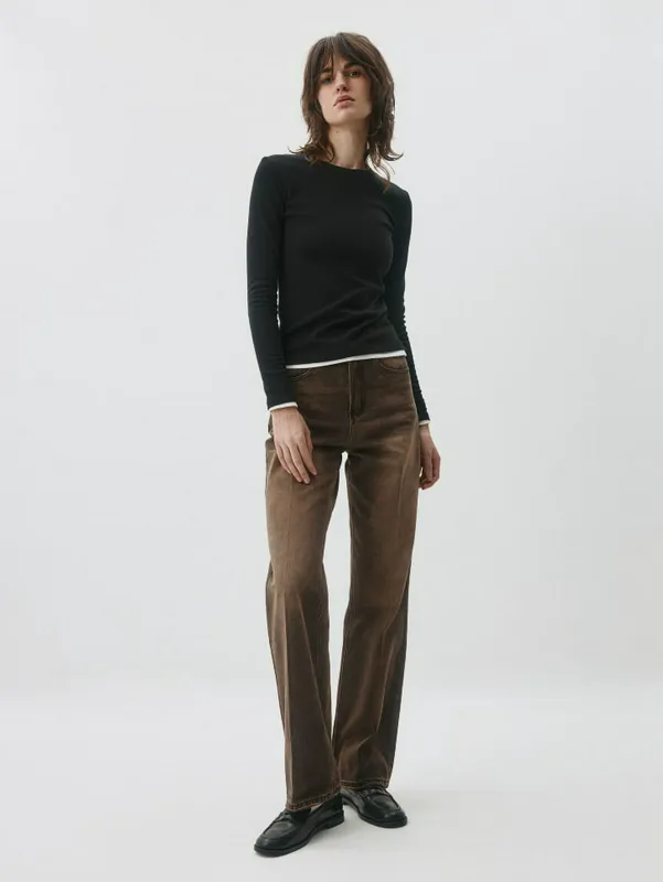 Джинсы Sela WIDE LEG TALL с тинтом, коричневый, арт. 5801011493