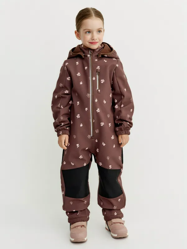 Комбинезон Sela из софтшелла на флисе, коричневый, арт. SL6808041702
