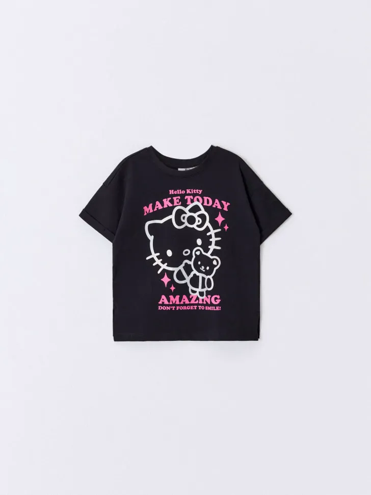 Футболка оверсайз с принтом Hello Kitty, черный, арт. 14910