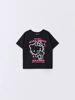 Футболка оверсайз с принтом Hello Kitty, черный, арт. 14910