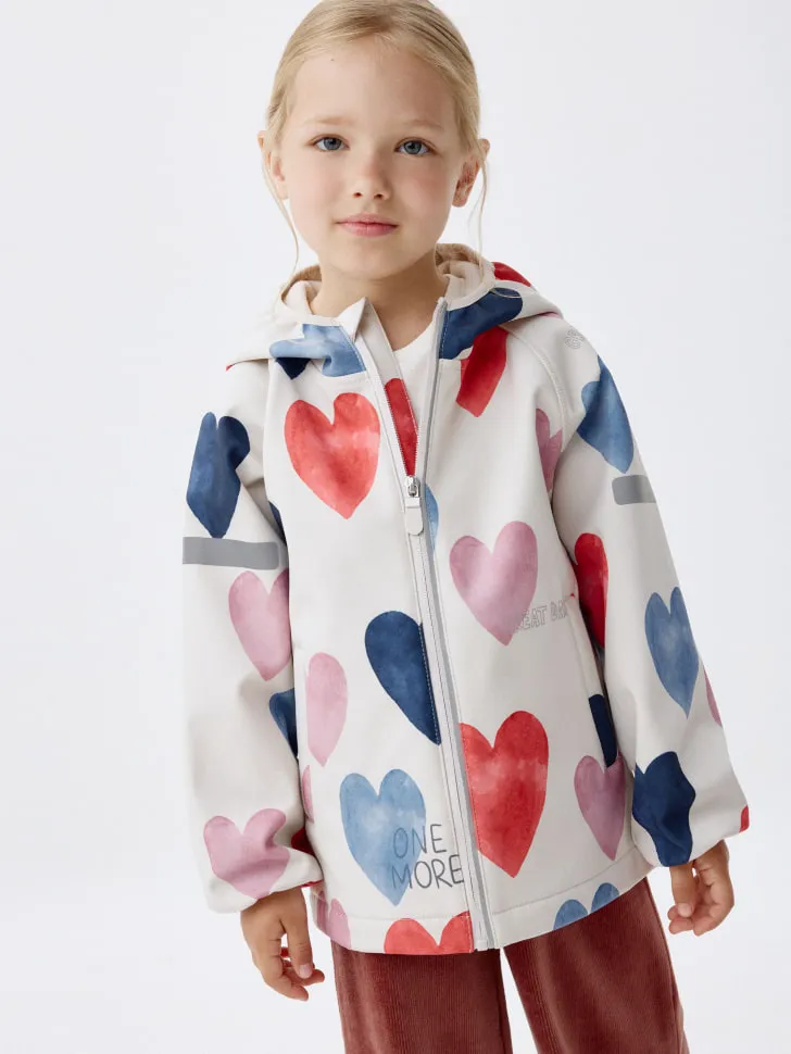 Ветровка Softshell на флисе для девочек, разноцветный, арт. дв12345