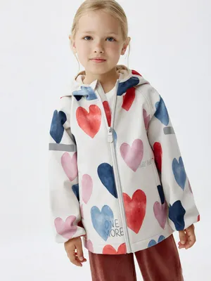 Ветровка Softshell на флисе для девочек, разноцветный, арт. дв12345