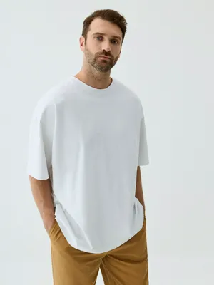Футболка OVERSIZE FIT базовая, белый, арт. 15070