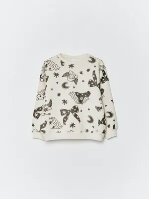 Свитшот с новогодним принтом для девочек, арт. 15402