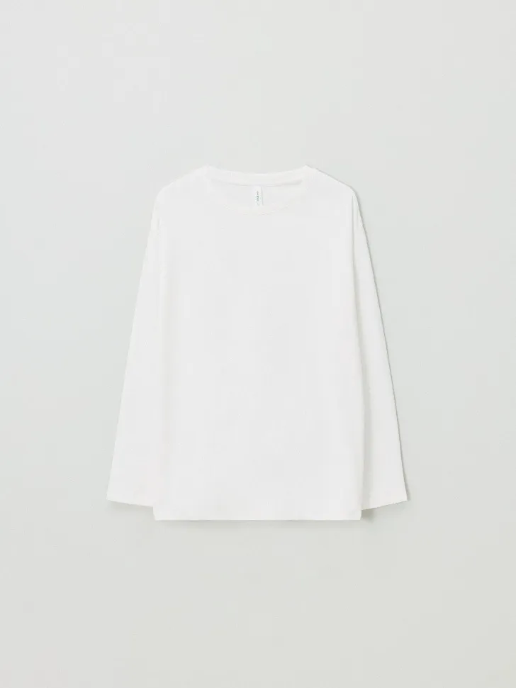 Лонгслив Regular Fit Базовый, белый, арт. 15452