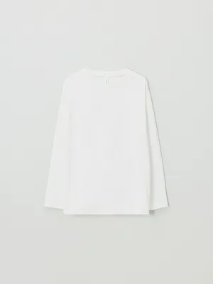 Лонгслив Regular Fit Базовый, белый, арт. 15452