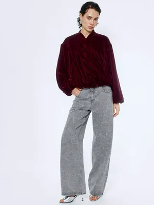 Джинсы WIDE LEG с узором из страз, арт. 15685