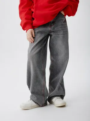 Джинсы Straight fit с красной строчкой, арт. 15757