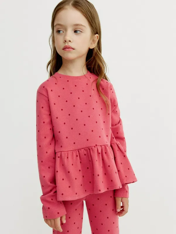 Лонгслив с баской Sela, розовый, арт. SL6808040225
