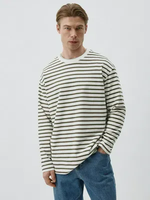 Лонгслив REGULAR FIT в полоску, разноцветный, арт. 2128