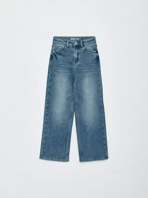 Утепленные джинсы WIDE LEG для девочек, арт. 2408