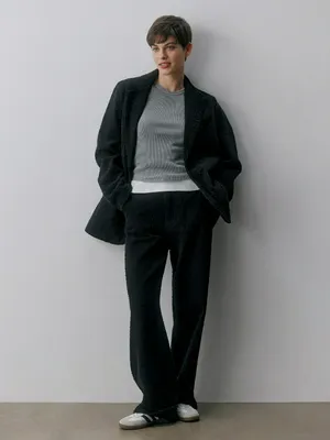 Джинсы Wide Leg без пояса, черный, арт. 2524